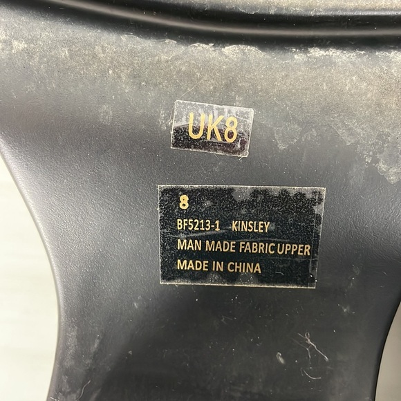 Women's black stretch tight knit slip-on Kinsley round toe booties wedge heel 8 - Picture 7 of 8